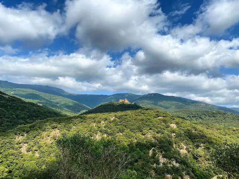 Empordà с собакой — Cap de Creus, mountains, masias